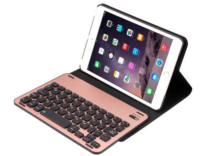 Aluminium Keyboard with Slim Case for iPad mini 1/2/3 - Rose Gold