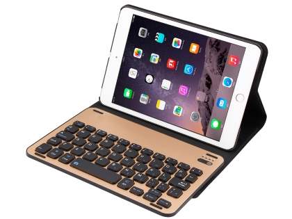 Aluminium Keyboard with Slim Case for iPad mini 1/2/3 - Gold