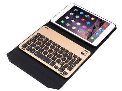 Aluminium Keyboard with Slim Case for iPad mini 1/2/3 - Gold