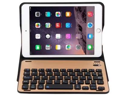 Aluminium Keyboard with Slim Case for iPad mini 1/2/3 - Gold