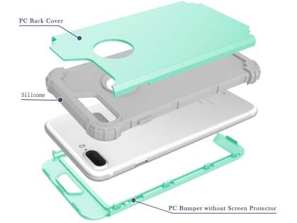 Defender Case for iPhone 7 Plus - Mint/Grey