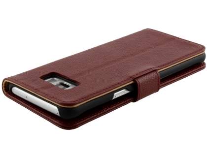 Premium Leather Wallet Case for Samsung Galaxy S8+ - Rosewood