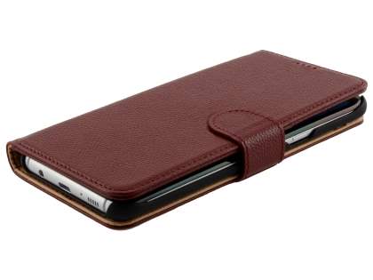 Premium Leather Wallet Case for Samsung Galaxy S8+ - Rosewood