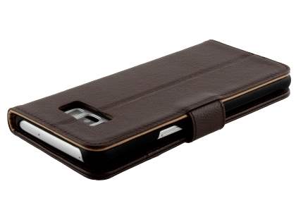 Premium Leather Wallet Case for Samsung Galaxy S8+ - Brown