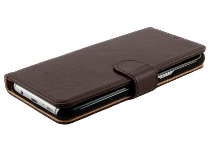 Premium Leather Wallet Case for Samsung Galaxy S8+ - Brown