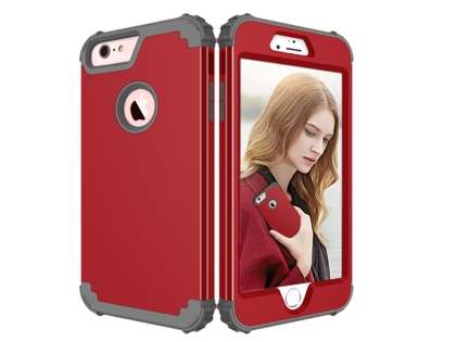 Defender Case for iPhone 6s Plus/6 Plus - Red/Grey