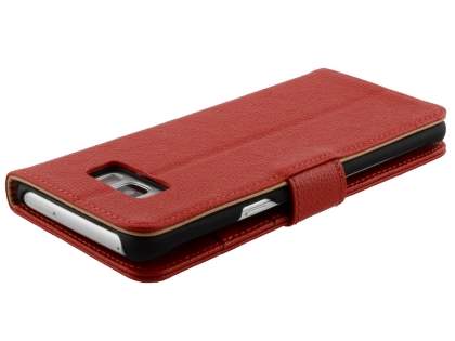 Premium Leather Wallet Case for Samsung Galaxy S8 - Red