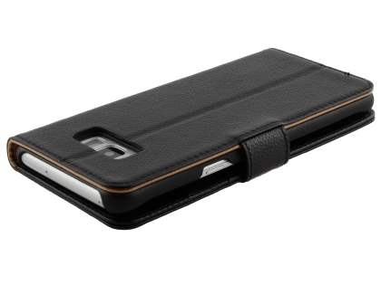Premium Leather Wallet Case for Samsung Galaxy S8 - Black