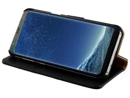 Premium Leather Wallet Case for Samsung Galaxy S8 - Black