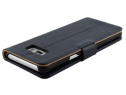 Premium Leather Wallet Case for Samsung Galaxy S8 - Navy