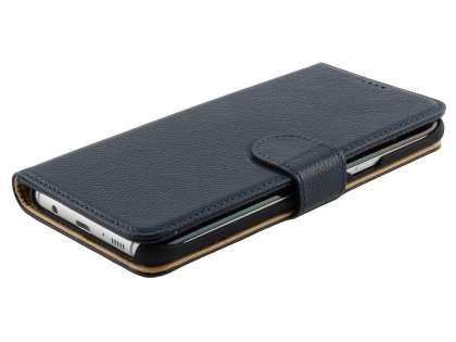 Premium Leather Wallet Case for Samsung Galaxy S8 - Navy
