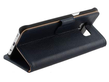 Premium Leather Wallet Case for Samsung Galaxy S8 - Navy
