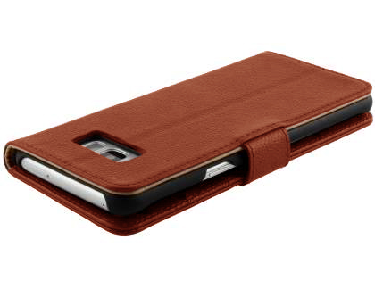 Premium Leather Wallet Case for  Samsung Galaxy S8 - Caramel