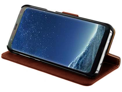 Premium Leather Wallet Case for  Samsung Galaxy S8 - Caramel