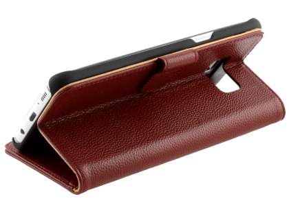 Premium Leather Wallet Case for Samsung Galaxy S8+ - Rosewood