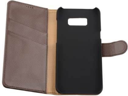 Premium Leather Wallet Case for Samsung Galaxy S8+ - Brown