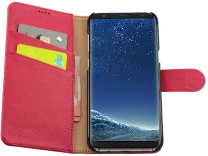 Premium Leather Wallet Case for Samsung Galaxy S8 - Pink