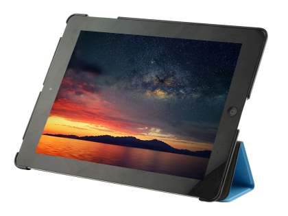 Premium Slim Synthetic Leather Flip Case with Stand for iPad 2/3/4 - Sky Blue