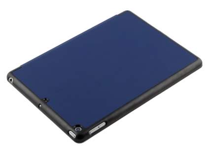 Premium Slim Synthetic Leather Flip Case with Stand for iPad 6th/5th Gen - Navy Blue/Black