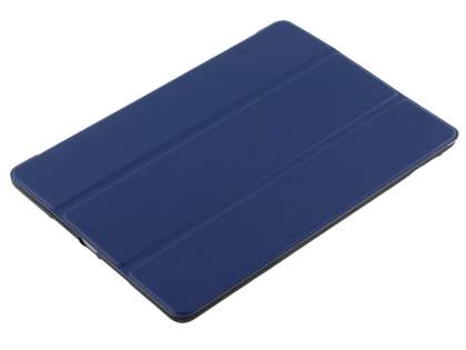 Premium Slim Synthetic Leather Flip Case with Stand for iPad 6th/5th Gen - Navy Blue/Black