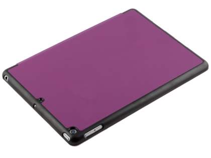 Premium Slim Synthetic Leather Flip Case with Stand for iPad 6th/5th Gen - Purple/Black