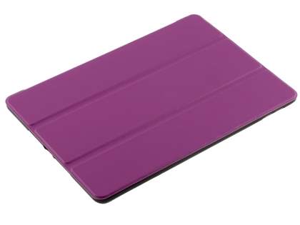 Premium Slim Synthetic Leather Flip Case with Stand for iPad 6th/5th Gen - Purple/Black