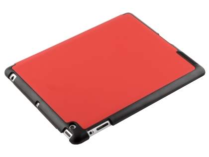 Premium Slim Synthetic Leather Flip Case with Stand for iPad 2/3/4 - Red
