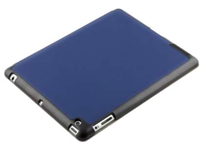 Premium Slim Synthetic Leather Flip Case with Stand for iPad 2/3/4 - Navy Blue
