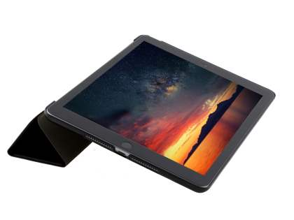 Premium Slim Synthetic Leather Flip Case with Stand for iPad 6th/5th Gen - Black/Black