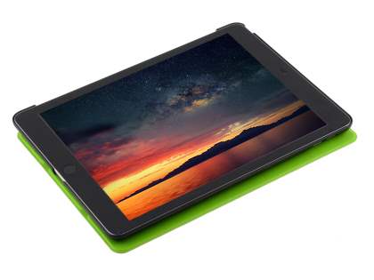 Premium Slim Synthetic Leather Flip Case with Stand for iPad 6th/5th Gen - Green/Black