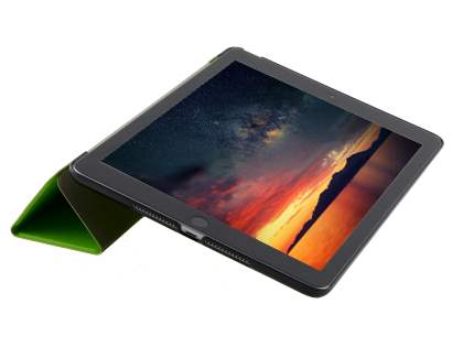 Premium Slim Synthetic Leather Flip Case with Stand for iPad 6th/5th Gen - Green/Black