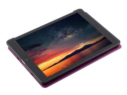 Premium Slim Synthetic Leather Flip Case with Stand for iPad 6th/5th Gen - Purple/Black