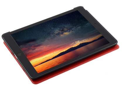 Premium Slim Synthetic Leather Flip Case with Stand for iPad 6th/5th Gen - Red/Black