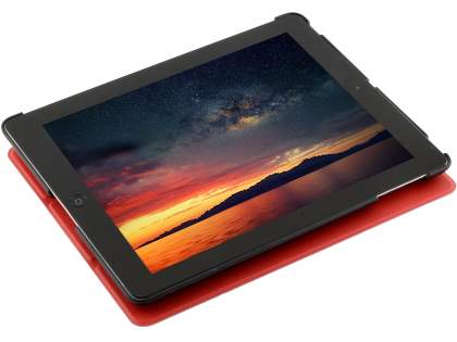 Premium Slim Synthetic Leather Flip Case with Stand for iPad 2/3/4 - Red