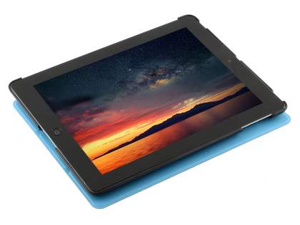 Premium Slim Synthetic Leather Flip Case with Stand for iPad 2/3/4 - Sky Blue