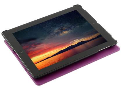 Premium Slim Synthetic Leather Flip Case with Stand for iPad 2/3/4 - Purple