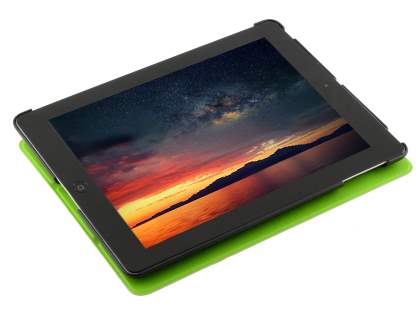Premium Slim Synthetic Leather Flip Case with Stand for iPad 2/3/4 - Green