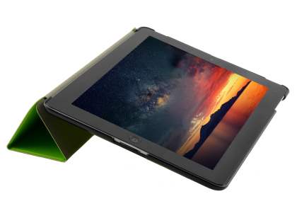 Premium Slim Synthetic Leather Flip Case with Stand for iPad 2/3/4 - Green