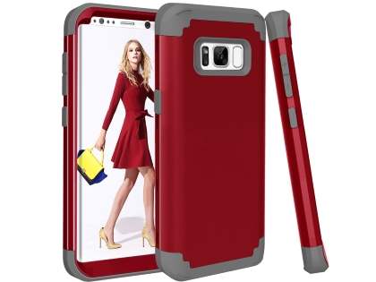 Defender Case for Samsung Galaxy S8+ - Red/Grey Impact Case