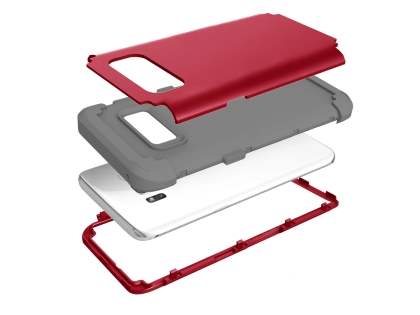 Defender Case for Samsung Galaxy S8+ - Red/Grey