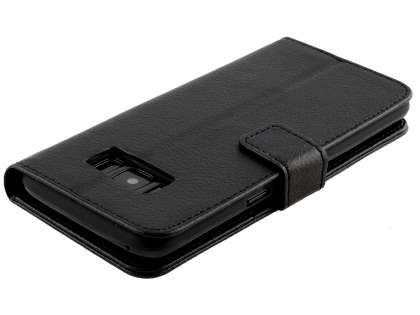 Synthetic Leather Wallet Case with Stand for Samsung Galaxy S8+ - Classic Black