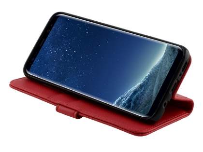 Synthetic Leather Wallet Case with Stand for Samsung Galaxy S8+ - Red