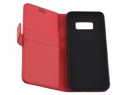 Synthetic Leather Wallet Case with Stand for Samsung Galaxy S8+ - Red