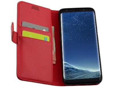 Synthetic Leather Wallet Case with Stand for Samsung Galaxy S8+ - Red
