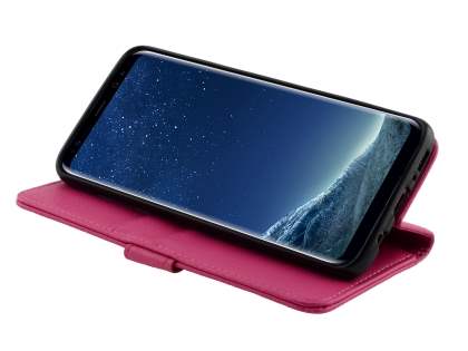 Synthetic Leather Wallet Case with Stand for Samsung Galaxy S8+ - Pink