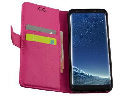 Synthetic Leather Wallet Case with Stand for Samsung Galaxy S8+ - Pink