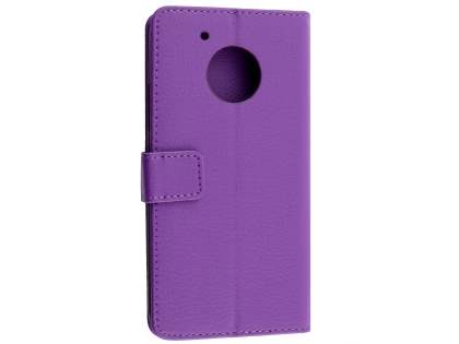 Slim Synthetic Leather Wallet Case with Stand for Motorola Moto G5 - Purple Leather Wallet Case