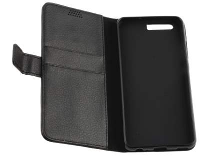 Synthetic Leather Wallet Case with Stand for Huawei P10 - Classic Black