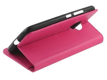 Slim Synthetic Leather Wallet Case with Stand for Motorola Moto G5 - Pink