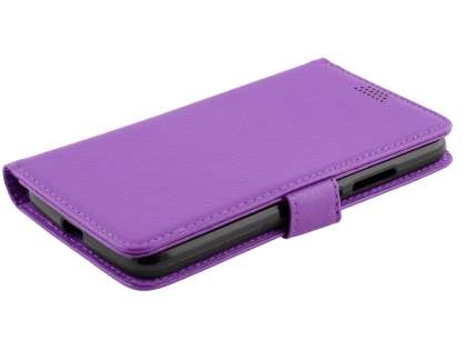 Slim Synthetic Leather Wallet Case with Stand for Motorola Moto G5 - Purple